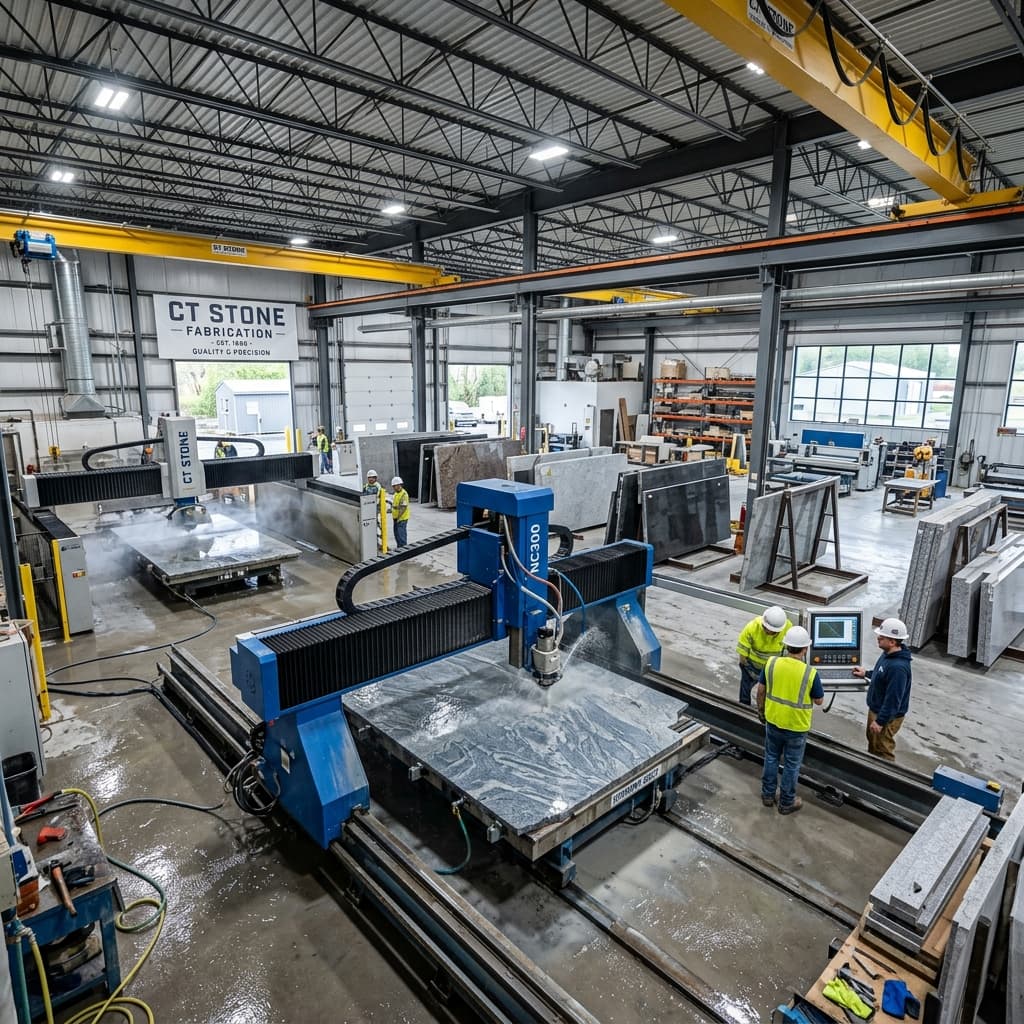 Our state-of-the-art stone fabrication facility in Connecticut