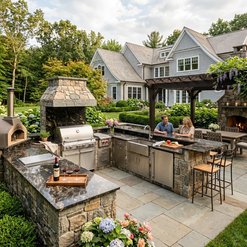 After Outdoor Kitchen Surfaces installation
